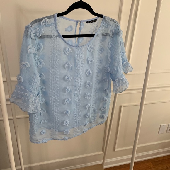 Sheer blue blouse - Picture 1 of 3